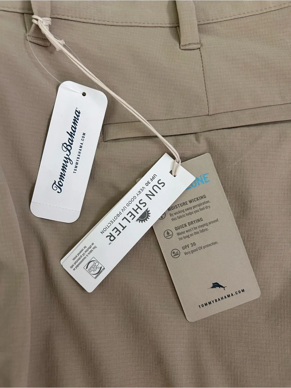 Tommy Bahama Chip Shot 10 Inch Short IslandZone UPF 30 Stone Khaki Size 42 NWT
